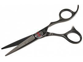 Ножницы для стрижки Skull Black 5.5" с титановым покрытием черный - Оборудование для парикмахерских и салонов красоты