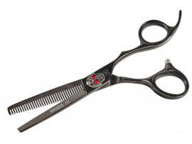 Ножницы для филировки Skull Black 5.5" 35 зубцов с титановым покрытием черный - Кератиновое выпрямление волос