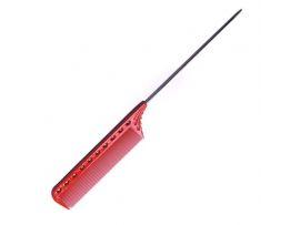 Расческа с длинным хвостиком красная (мелкие зубцы) красный - Парикмахерские инструменты