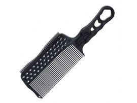 Расчёска с ручкой,зубцами на обушке и направляющей рельсой для стрижки под машинку гибкий карбон черный - Кератиновое выпрямление волос