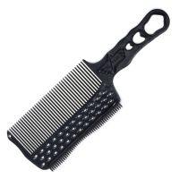 Расчёска с ручкой,зубцами на обушке и направляющей рельсой для стрижки под машинку карбон для левшей черный - похожие