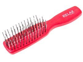 Щетка для бережного расчесывания Relax, малая красная - Оборудование для парикмахерских и салонов красоты