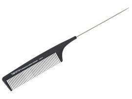 Расческа с металлическим хвостиком (карбон) 22см - Оборудование для парикмахерских и салонов красоты