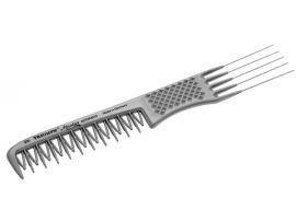 Расчёска с металлической "вилкой" и сложными зубцами - Парикмахерские инструменты