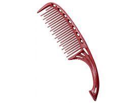 Гребень с изогнутой ручкой, YS-605 red - Фартуки парикмахерские