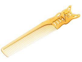 Расчёска с ручкой янтарная для стрижки - Прямые ножницы