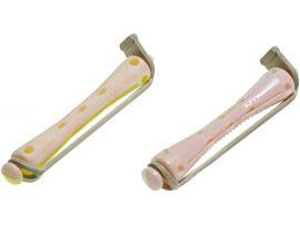 Коклюшки 6,5 мм короткие бело-розовые, 12 штук в упаковке - Парикмахерские инструменты