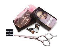 Ножницы Amira 5.5 прямые розовый Silver Line+кист.,зеркало ( - Оборудование для парикмахерских и салонов красоты