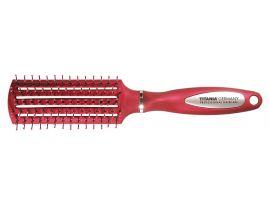 Щетка Titania туннельная 5-рядная 24см красная - Оборудование для парикмахерских и салонов красоты